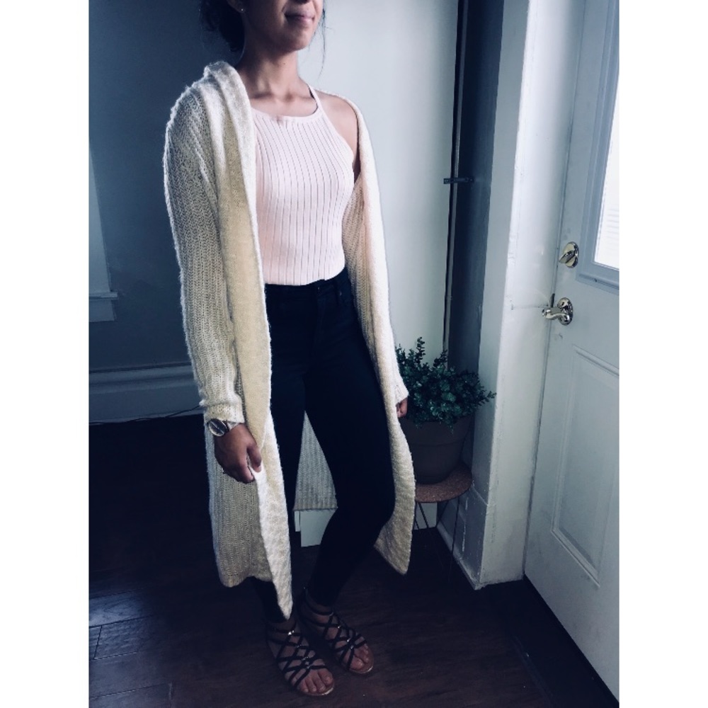 F21 Cream Knit Cardigan